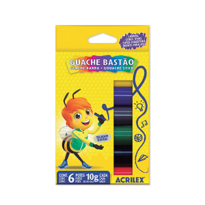 Tinta Guache em Bastão 6 Cores - Acrilex