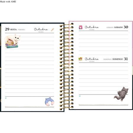 Agenda Purrfect Cats Espiral 2027 - Tilibra - Imagem 4