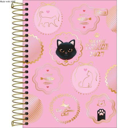 Agenda Purrfect Cats Espiral 2027 - Tilibra - Imagem 2