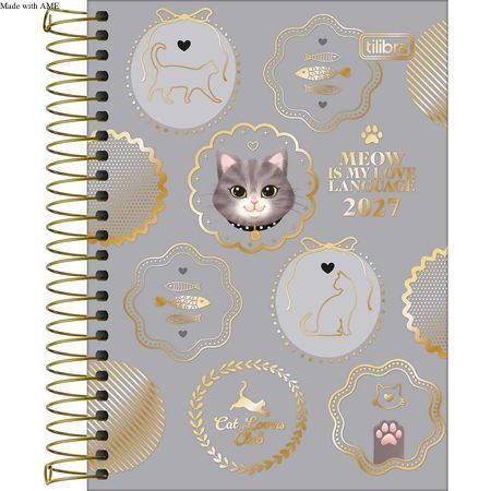 Agenda Purrfect Cats Espiral 2027 - Tilibra