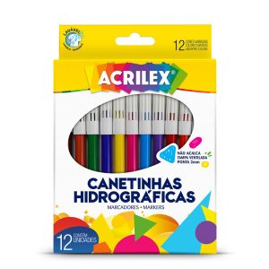 Canetinhas Hidrográficas 12 Cores - Acrilex
