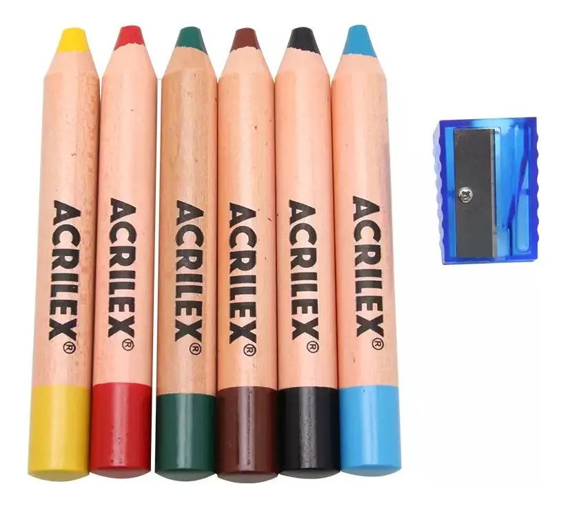 Lápis de Cor Jumbo 6 Cores - Acrilex - Imagem 2