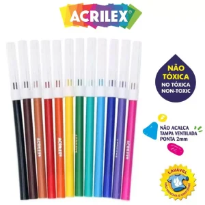 Canetinhas Hidrográficas 12 Cores - Acrilex